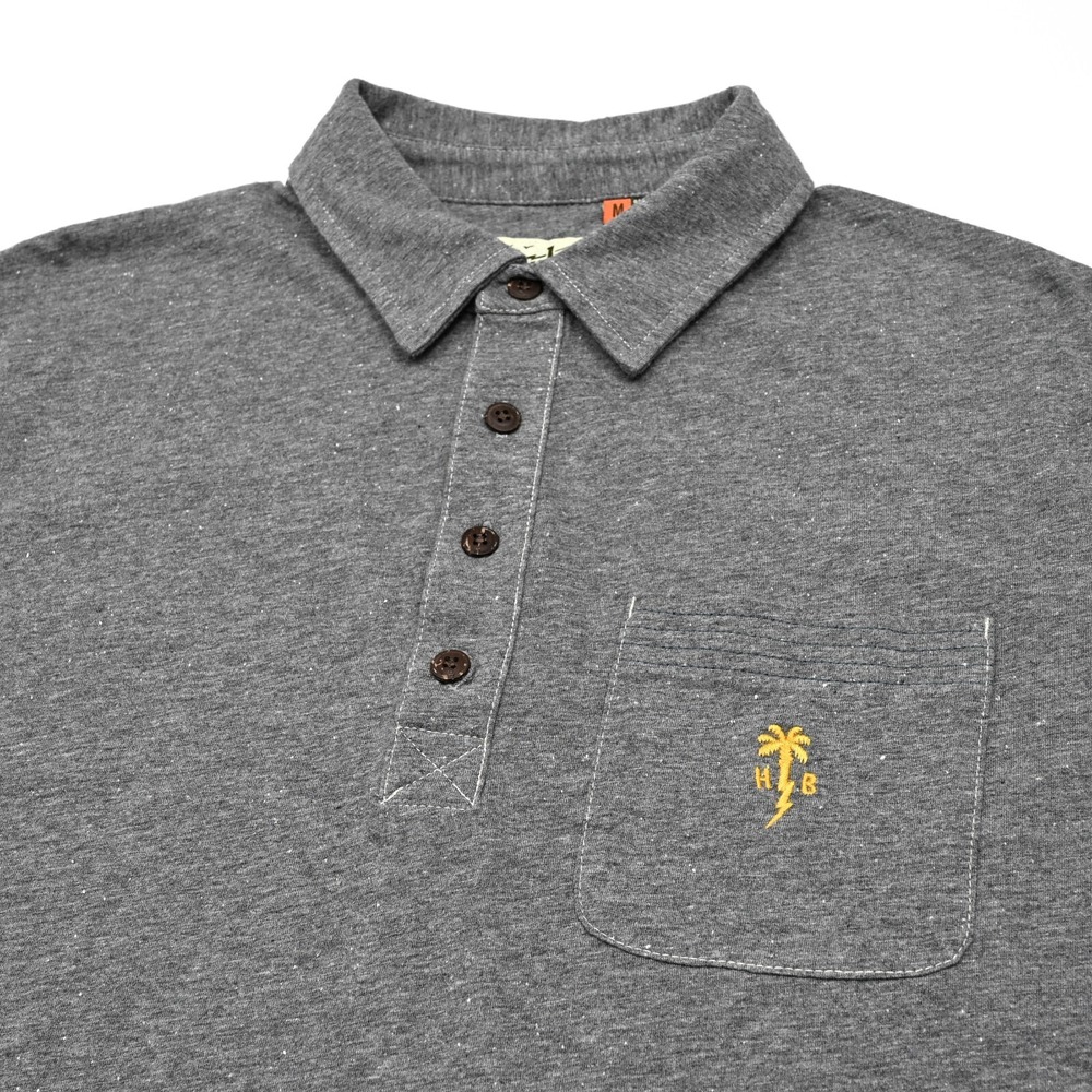 Howler Brothers Performance Polo‎ Shirt Mens Medium Pocket Gray Short Sleeve